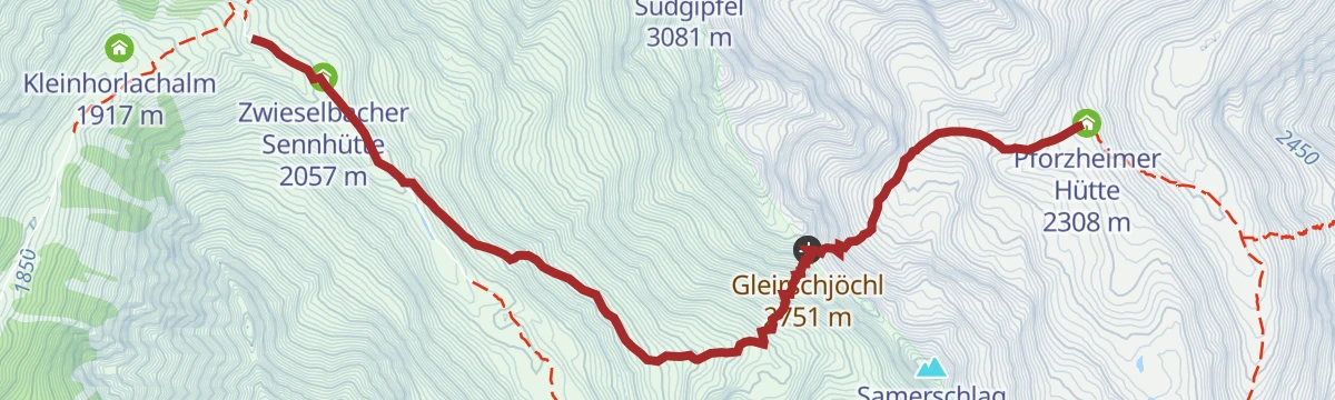 Route map: Sellrainer Hüttenrunde: 4. Etappe